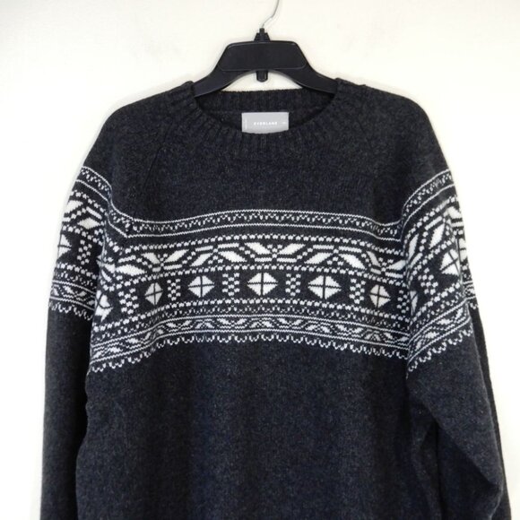 Everlane The Merino Wool Ski Sweater Size XXL Charcoal Grey Bone NEW $145 - Picture 4 of 6